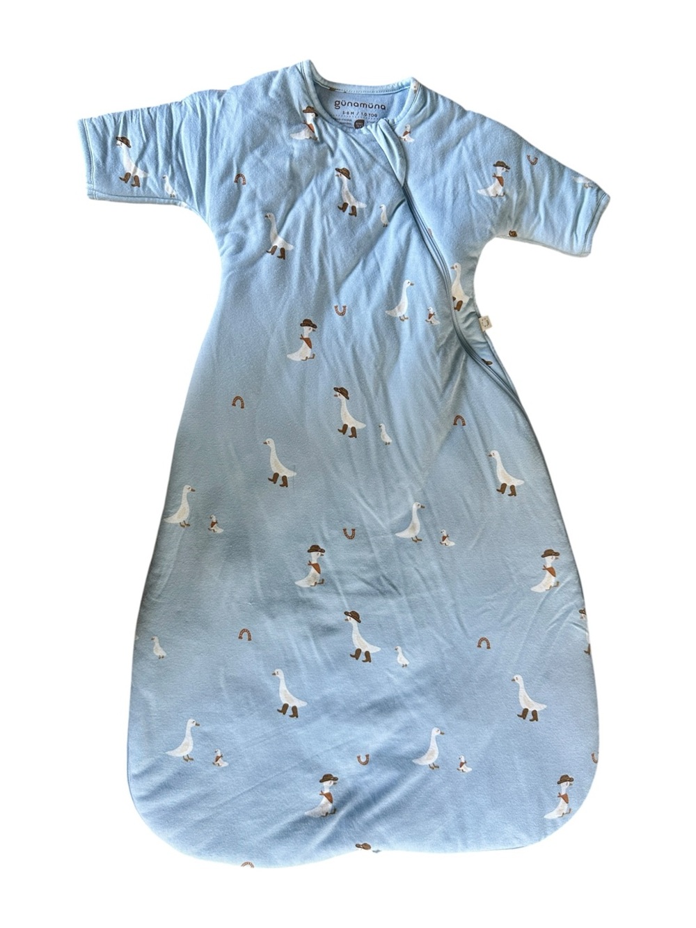 Gunamuna Long Sleeve Transitional Swaddle Sack, Cowboy Goose, 3-6 Months, Tog 1 - Picture 4 of 11